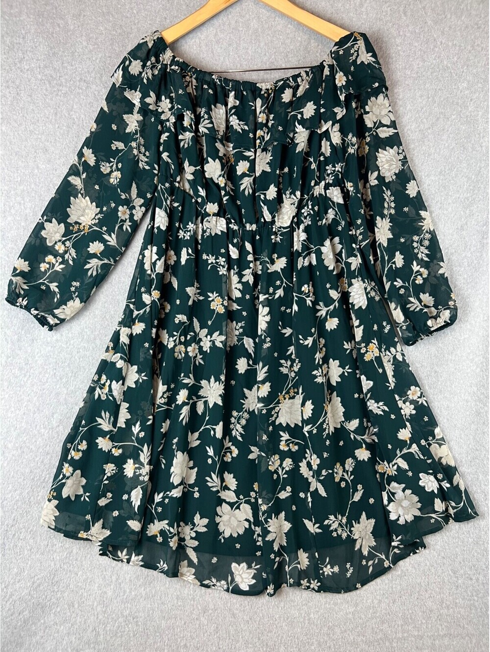 TORRID Womens Floral Off Shoulder Skater Long Sleeve Mini Dress Size 00 / M*